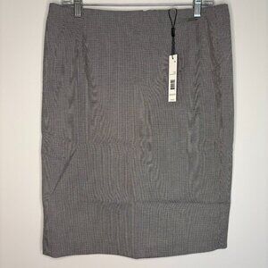 T TAHARI NEW Women 10 Skirt Black White Houndstooth Lined Knee Length